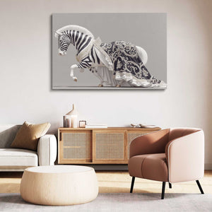 Grey Zebra Canvas