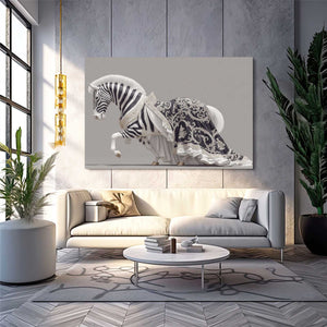Grey Zebra Canvas