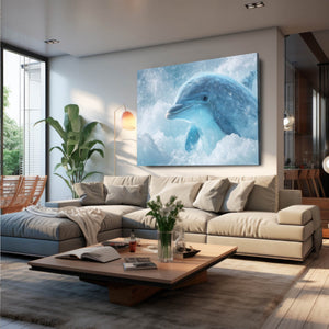 Holographic Blue Dolphin Art