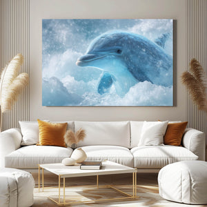 Holographic Blue Dolphin Art