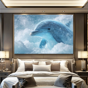 Holographic Blue Dolphin Art