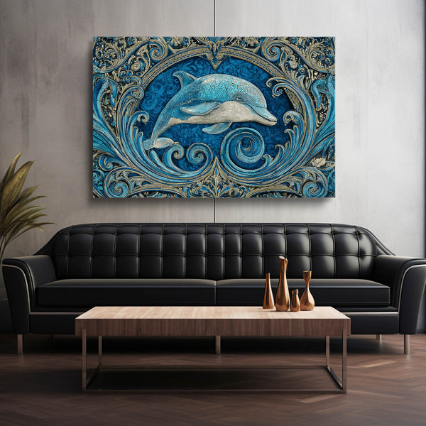 Horizontal Dolphin Canvas