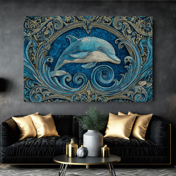 Horizontal Dolphin Canvas