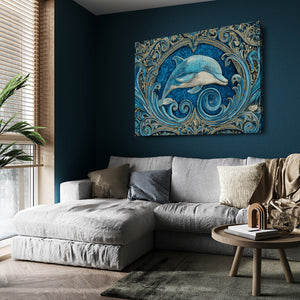 Horizontal Dolphin Canvas