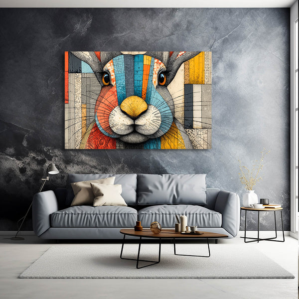 Horizontal Rabbit Canvas Wall Art