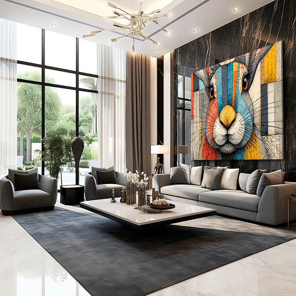 Horizontal Rabbit Canvas Wall Art