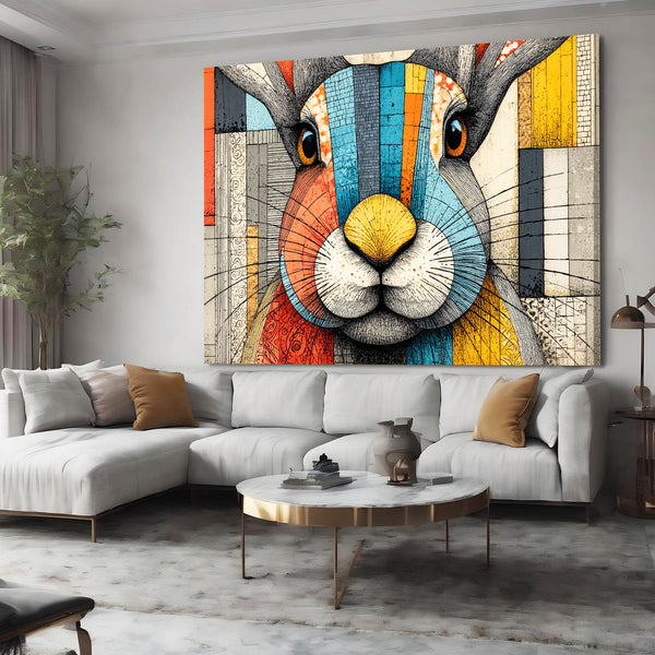 Horizontal Rabbit Canvas Wall Art