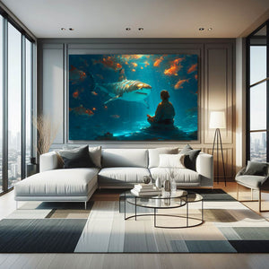 Horizontal Shark Artwork