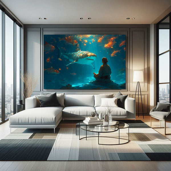 Horizontal Shark Artwork