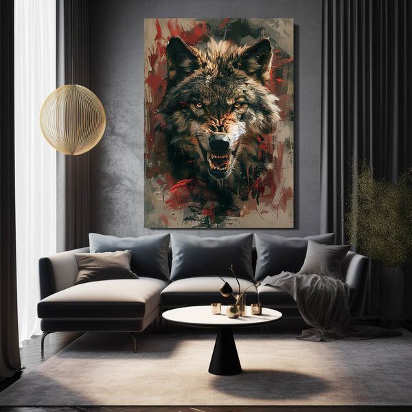 Horror Wolf Canvas Art   | MusaArtGallery™