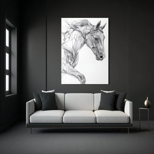 Horse Art Gray