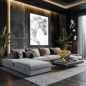 Horse Art Gray
