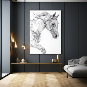 Horse Art Gray