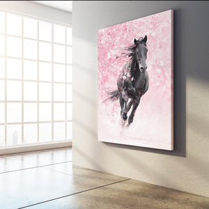 Horse Cherry Blossom Wall Art