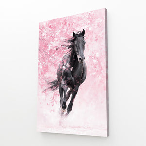 Horse Cherry Blossom Wall Art