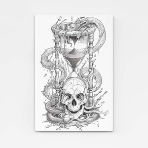 Hours Glass Skull Canvas Wall Art | MusaArtGallery™