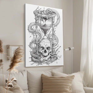 Hours Glass Skull Canvas Wall Art | MusaArtGallery™