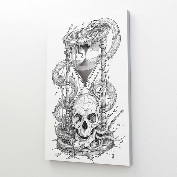 Hours Glass Skull Canvas Wall Art | MusaArtGallery™