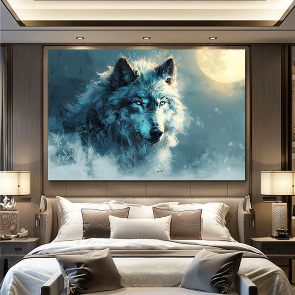 Ice Wolf Canvas Art  | MusaArtGallery™