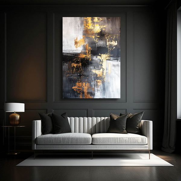 Industrial Gold Abstract Art | MusaArtGallery™