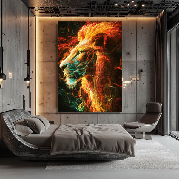 Inferno Lion Wall Art | MusaArtGallery™