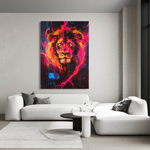 Inferno Majesty Lion Wall Art | MusaArtGallery™