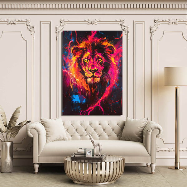 Inferno Majesty Lion Wall Art | MusaArtGallery™