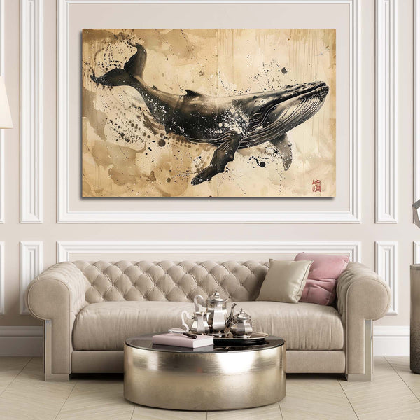 Ink Splash Whale Art | MusaArtGallery™