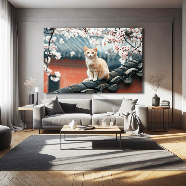 Japan Roof Cat Wall Art