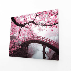Japanese Bridge Cherry Blossom Wall Art