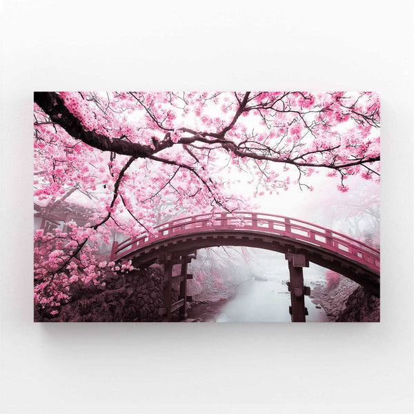 Japanese Bridge Cherry Blossom Wall Art