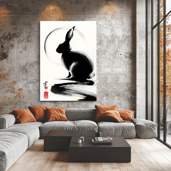 Japanese Bunny Rabbit Wall Art
