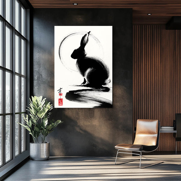 Japanese Bunny Rabbit Wall Art