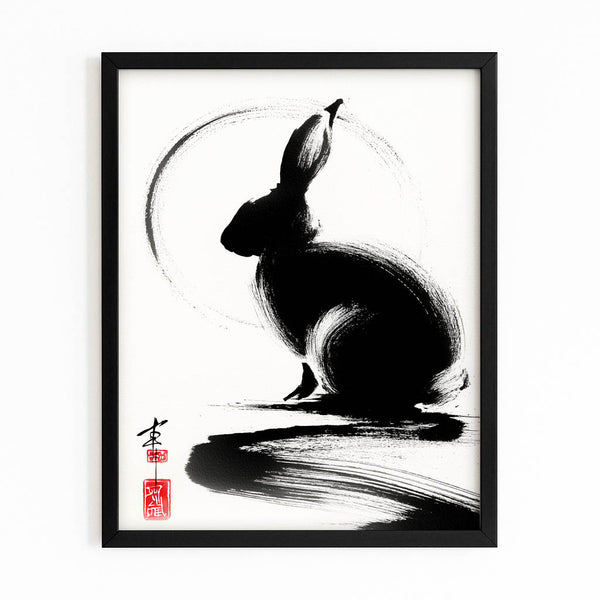 Japanese Bunny Rabbit Wall Art