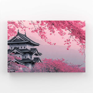 Japanese Cherry Blossom Castle Wall Art