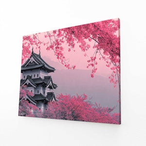 Japanese Cherry Blossom Castle Wall Art