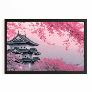Japanese Cherry Blossom Castle Wall Art