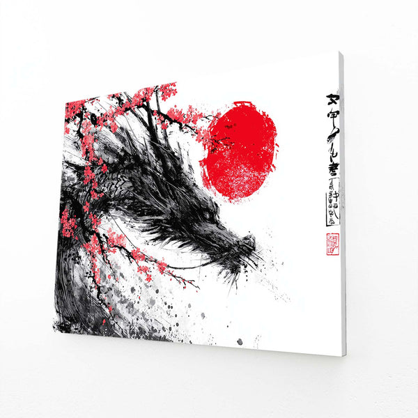 Japanese Cherry Blossom Feather Ink Art
