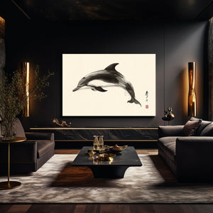 Japanese Dolphin Wall Art