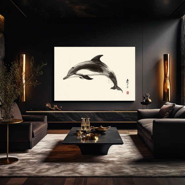 Japanese Dolphin Wall Art