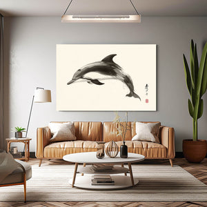 Japanese Dolphin Wall Art