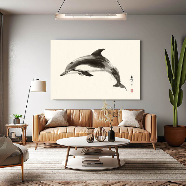 Japanese Dolphin Wall Art