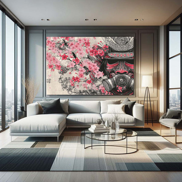 Japanese Mask Cherry Blossom Wall Art