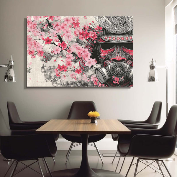 Japanese Mask Cherry Blossom Wall Art