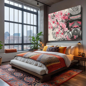 Japanese Mask Cherry Blossom Wall Art