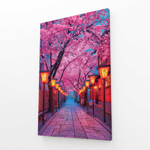 Japanese Street Cherry Blossom Wall Art