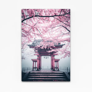 Japanese Temple Cherry Blossom Wall Art