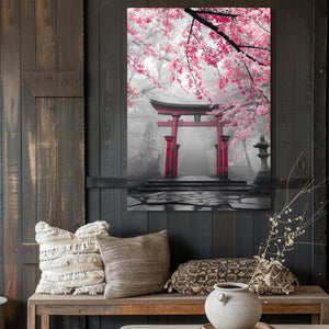 Japanese Torii Cherry Blossom Wall Art