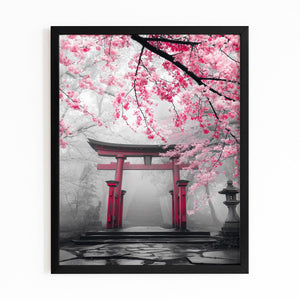 Japanese Torii Cherry Blossom Wall Art