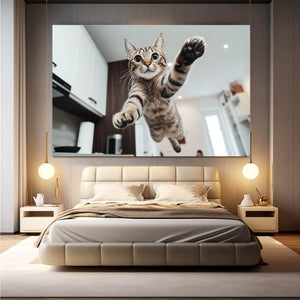 Jumping Cat Wall Art